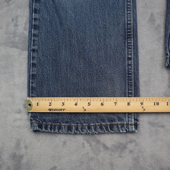 Nautica Jeans Mens 33 Blue Bootcut Mid Rise Cotton Pocket Button Zip Denim Pants - Picture 6 of 16